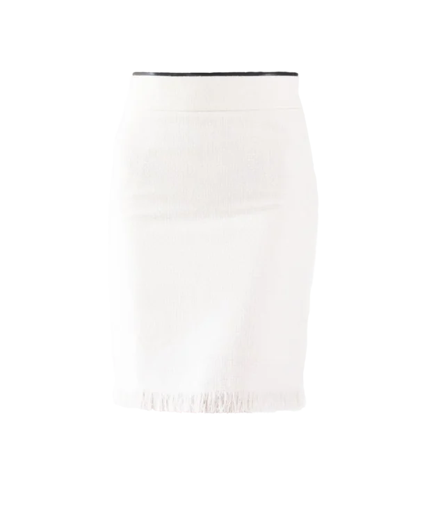 Luxe White Mini Tweed Skirt - Image 6