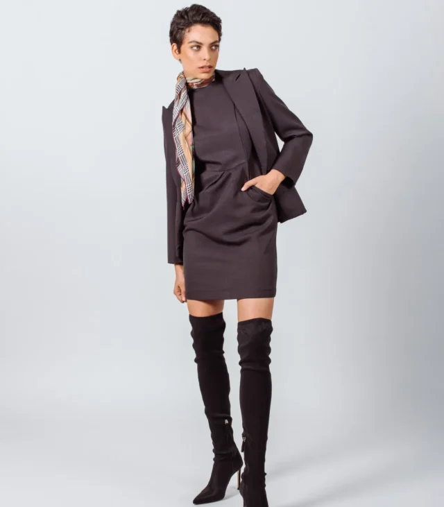 Luxe Wool Mini Dress - Image 3