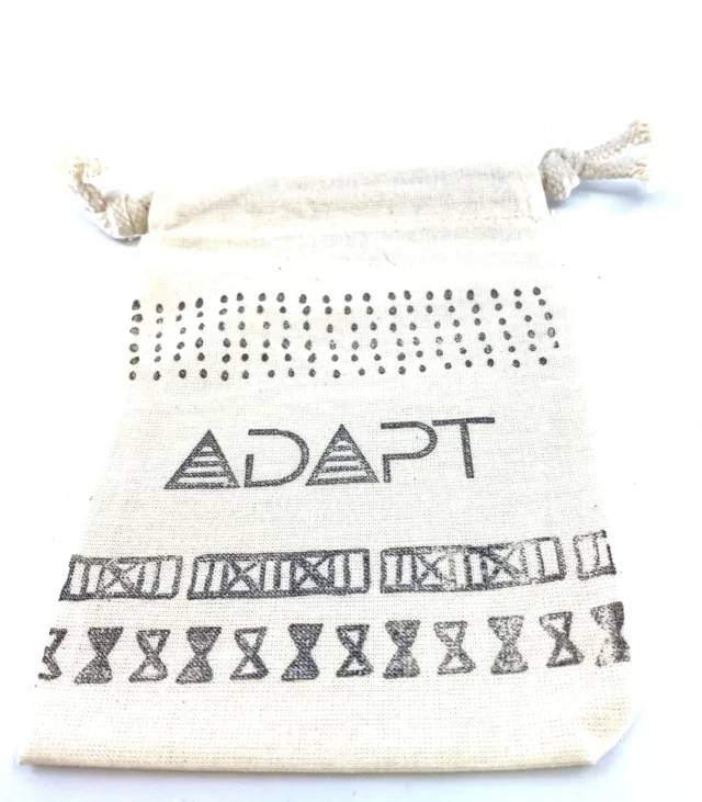 Hand Stamped, Adapt, Cotton Drawstring Pouches 4" x 6" - Image 6