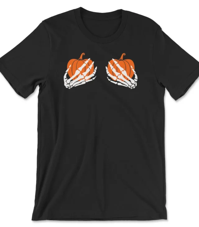 Skelton Pumpkin Boobs Tee