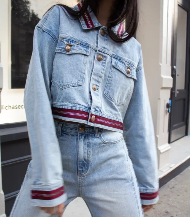 Danielle Denim Jacket with Red Lining - Image 2