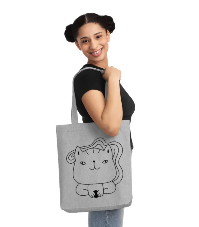 Cute Kitten Woven Tote Bag - Eco-Friendly and Durable