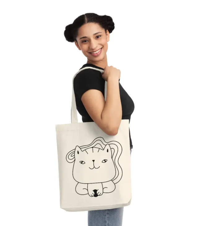 Cute Kitten Woven Tote Bag - Eco-Friendly and Durable - Image 6