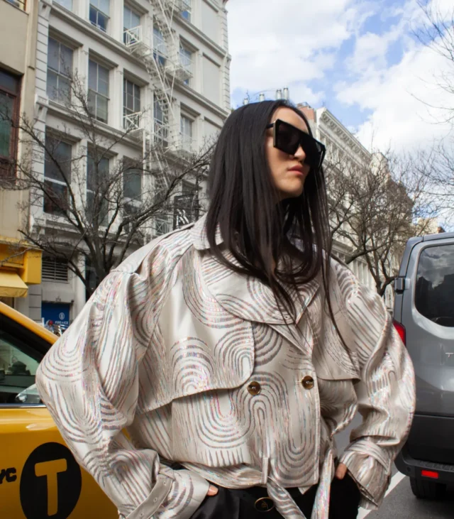 Jacqueline Bomber Jacket in Beige - Image 3