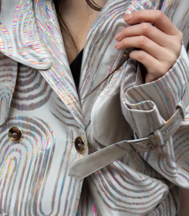 Jacqueline Bomber Jacket in Beige - Image 4