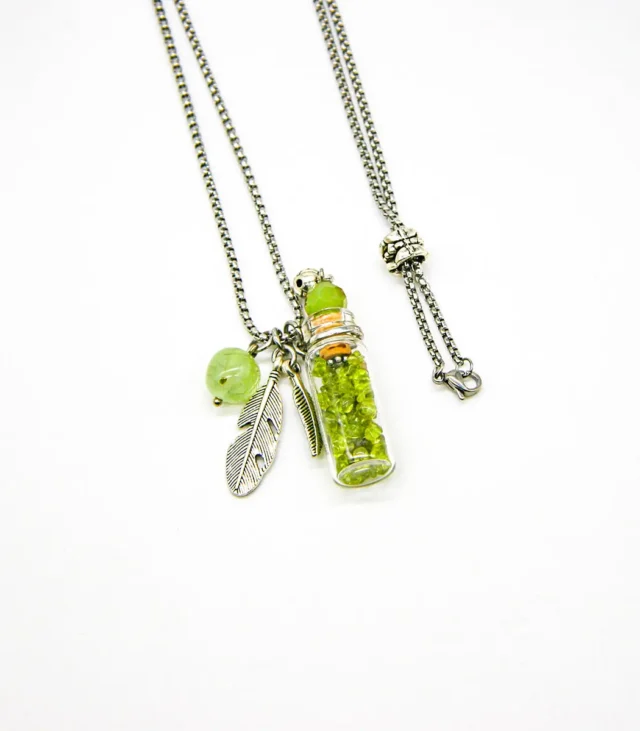 Green Calcite Diffusing Necklace - Energy & Healing | Aromatherapy on the Go | Unique Gift for Crystal Lovers - Image 8