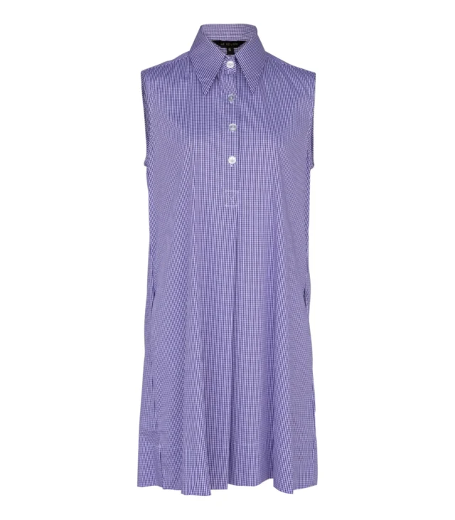 Italian Cotton Sleeveless Dress in Purple - Image 6