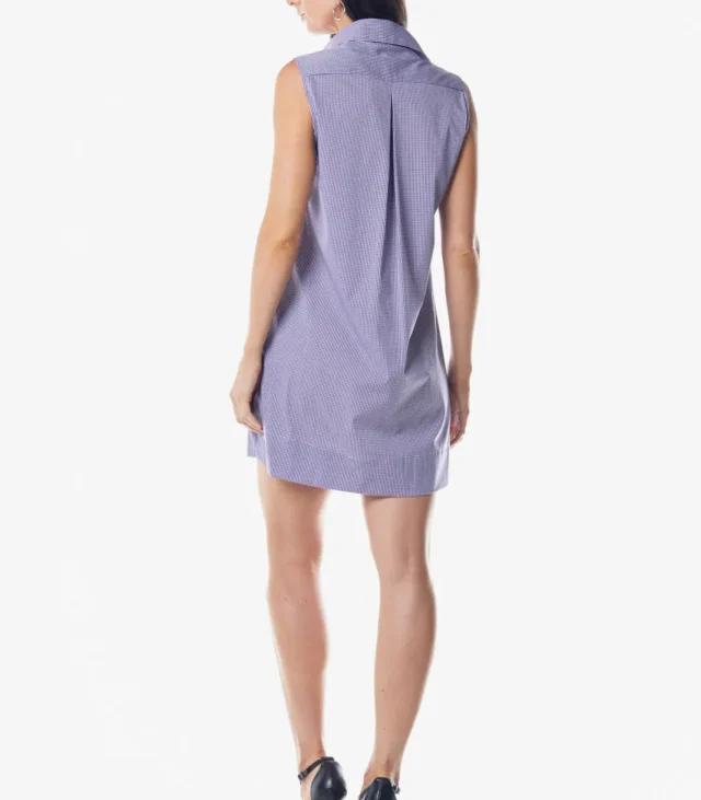 Italian Cotton Sleeveless Dress in Purple - Image 4