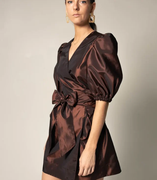 Power Bordeaux Red Wrap Dress - Image 2