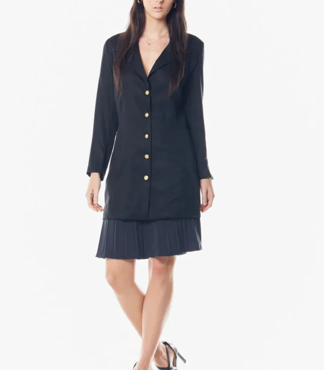 The Grace Long Blazer Dress in Black - Image 2