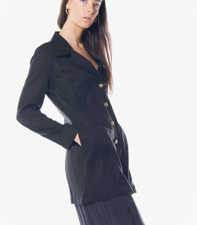 The Grace Long Blazer Dress in Black