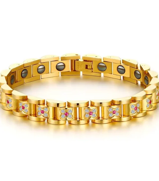 Shop Women Gold Magnetic Bracelet - Stylish and Health Benefiting Jewelry