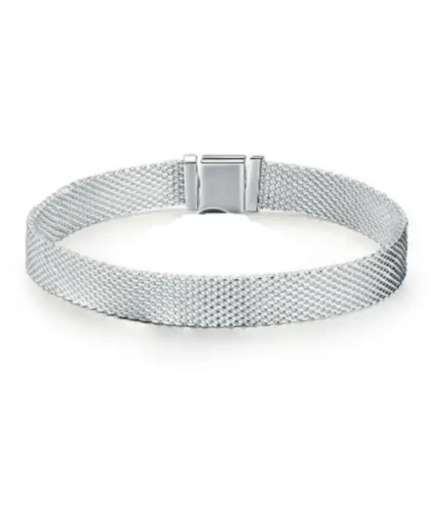 Silver Cuff Bracelet for Women - Elegant Sterling Silver Interwoven Design - Image 2